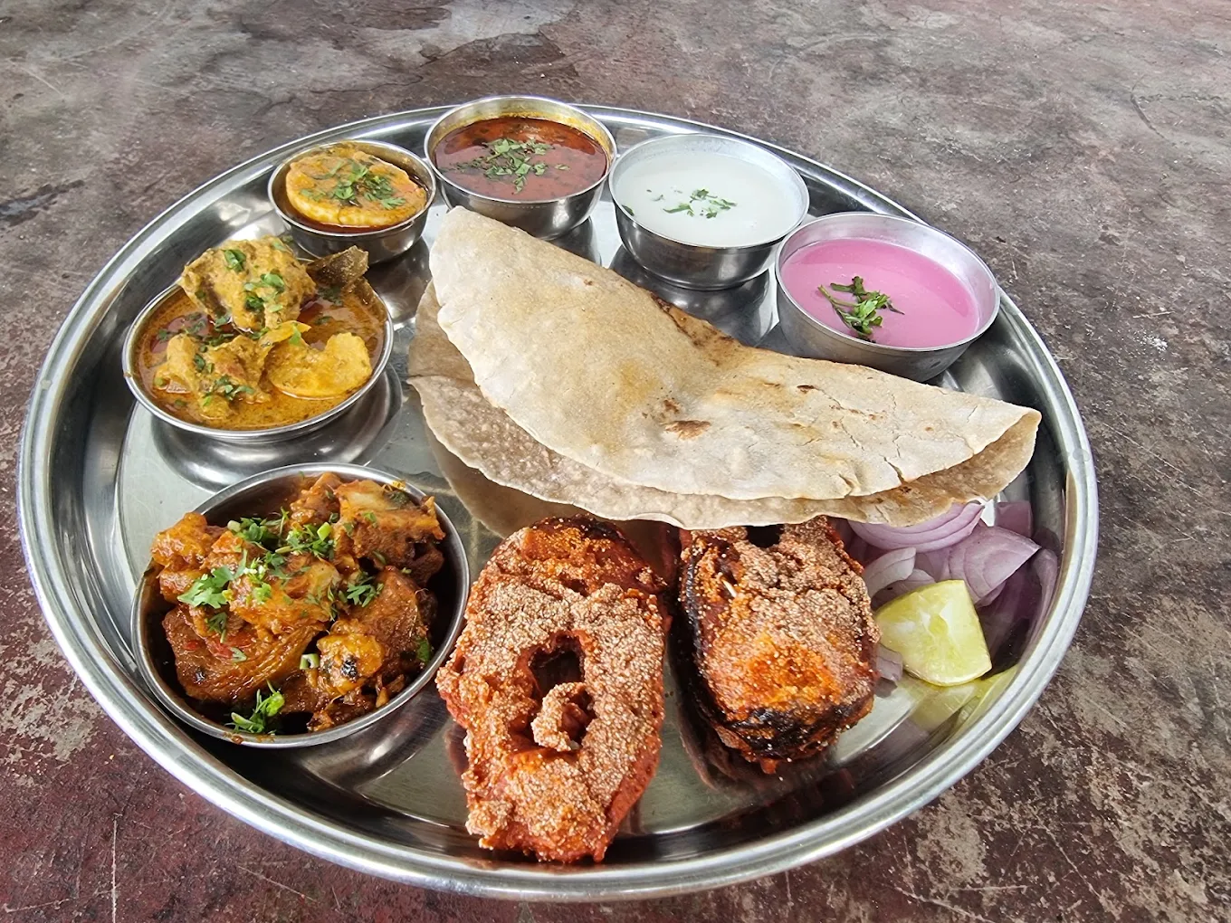Authentic Vegetarian Kolhapuri Thali Feast
